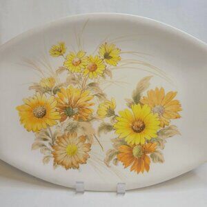1950s Vintage Oneida Melamine Platter Daisy Orange Yellow